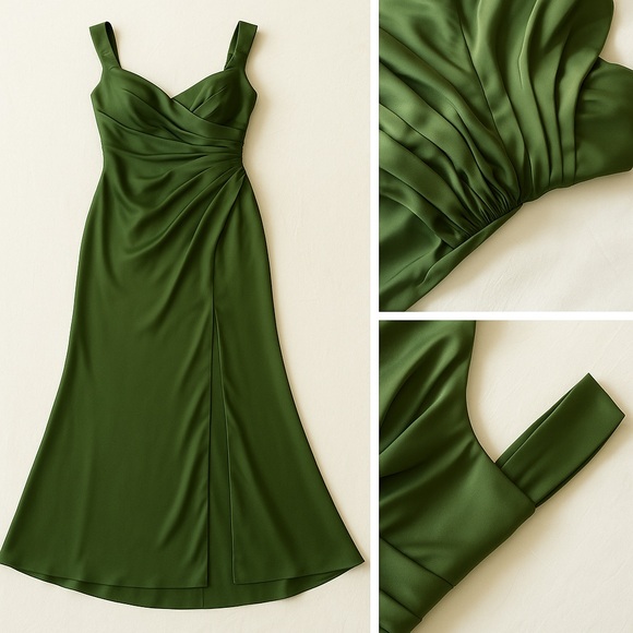 Galina Signature Dresses & Skirts - NWT Galina Signature Forest Green Satin Gown     Size 14